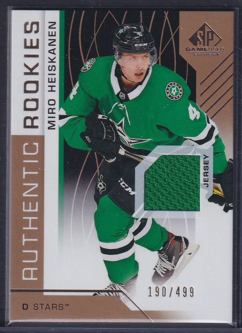 MIRO HEISKANEN - 2018 SP Game Used Authentic Rookies Jersey Patch #190, /499