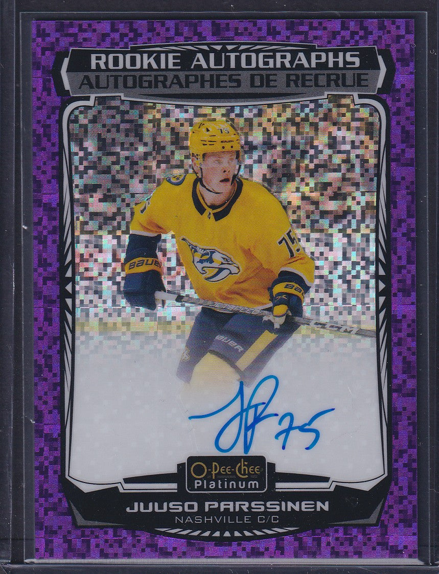 JUUSO PARSSINEN - 2022 O-Pee-Chee Plat Rookie Autographs VIOLET PIXELS #R-PA /99