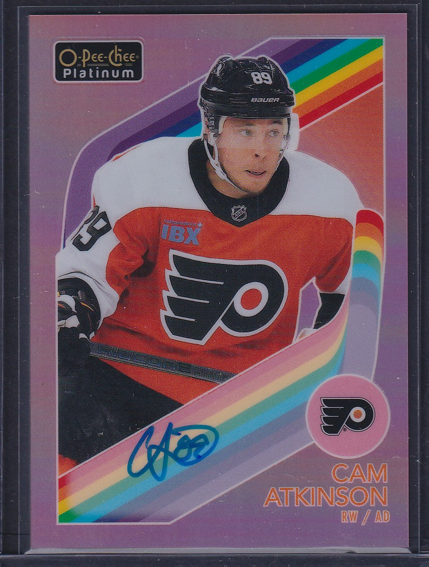CAM ATKINSON - 2023 O-Pee-Chee Platinum RED RAINBOW AUTO #R-56