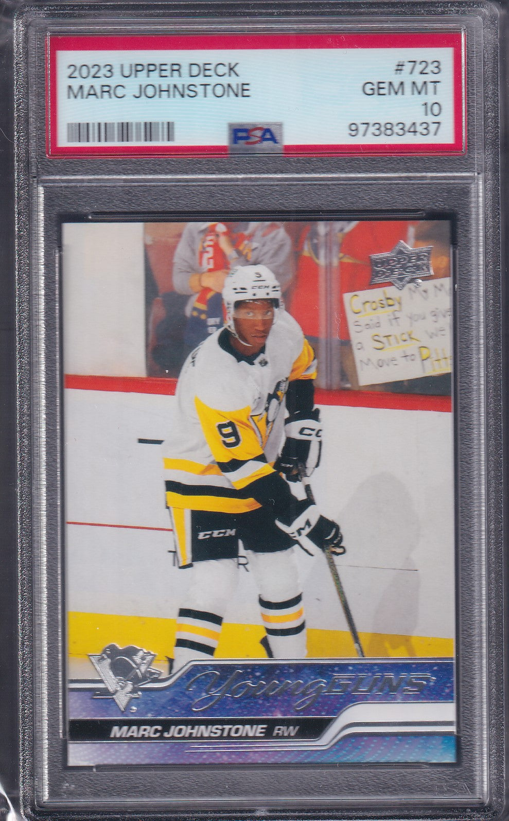 MARC JOHNSTONE - 2023 Upper Deck Young Guns #723, PSA 10