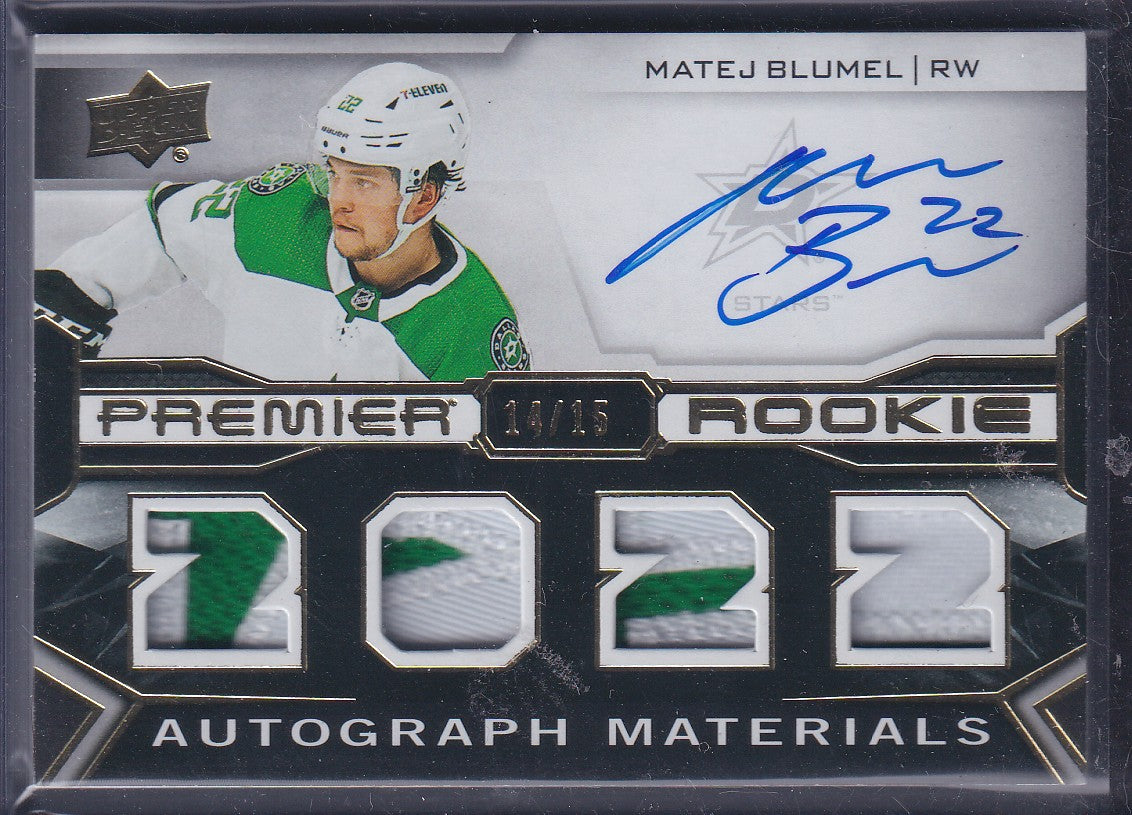 MATEJ BLUMEL - 2022 Upper Deck Premier Rookie 2022 Materials #PRA-BL, /15
