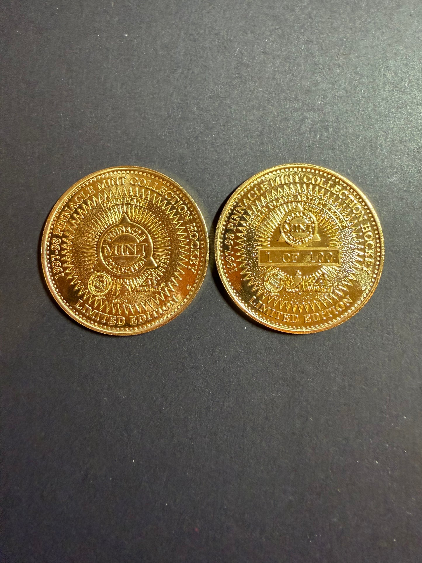 1997 Pinnacle Mint Collection - GOLD PLATED & PROOF Coins and Cards - Read Des