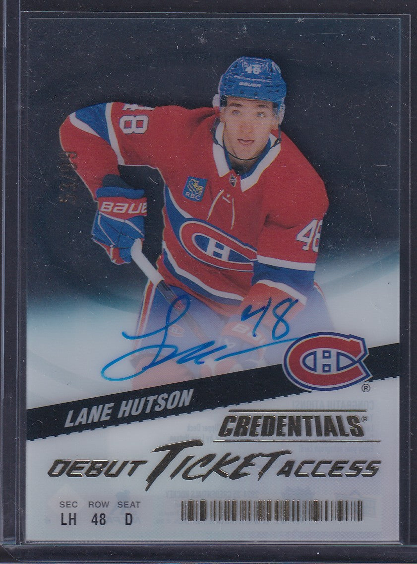 LANE HUTSON - 2024 UD Credentials Debut Ticket Clear Cut Auto #DTAA-LH, /99
