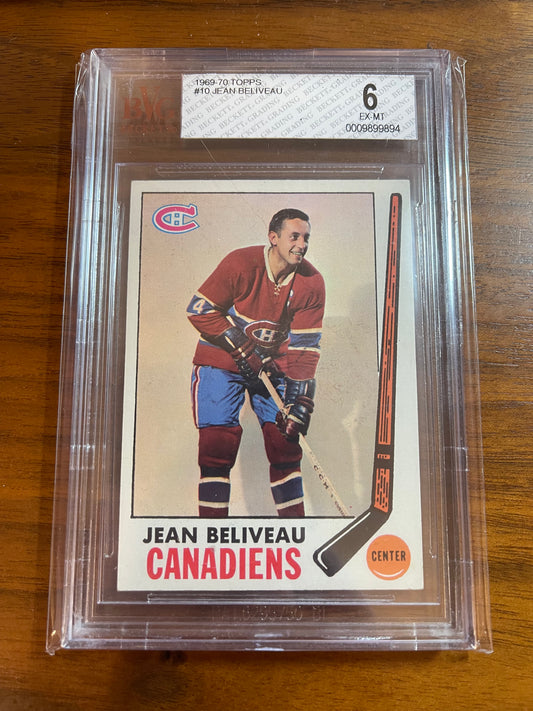 JEAN BELIVEAU - 1969 Topps #10, BVG 6