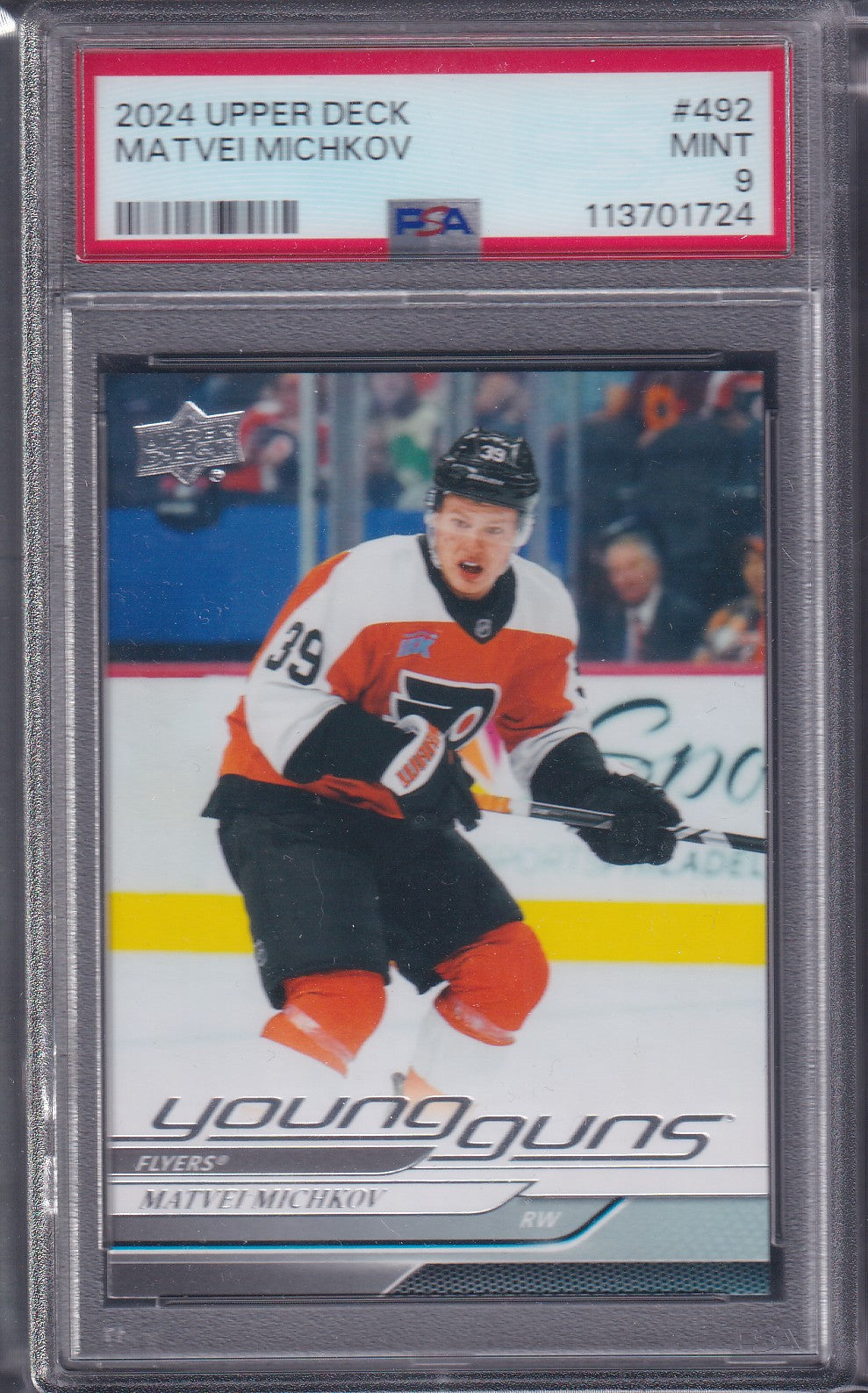 MATVEI MICHKOV - 2024 Upper Deck Young Guns #492, PSA 9