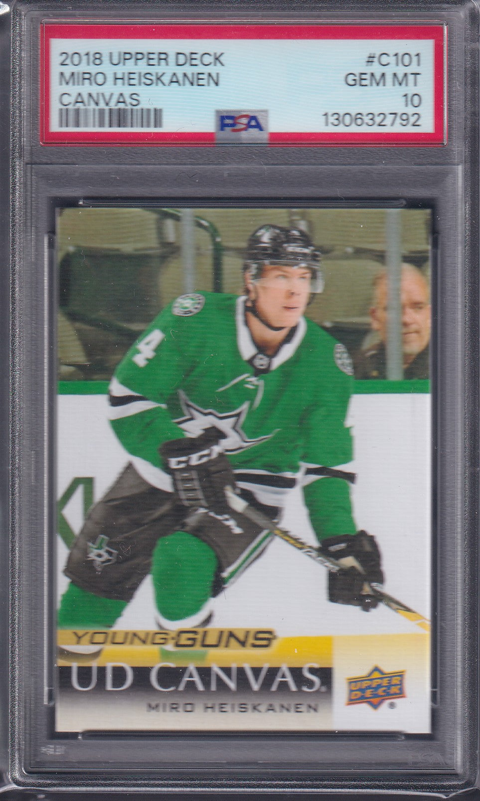 MIRO HEISKANEN - 2018 Upper Deck Young Guns Canvas #C101, PSA 10