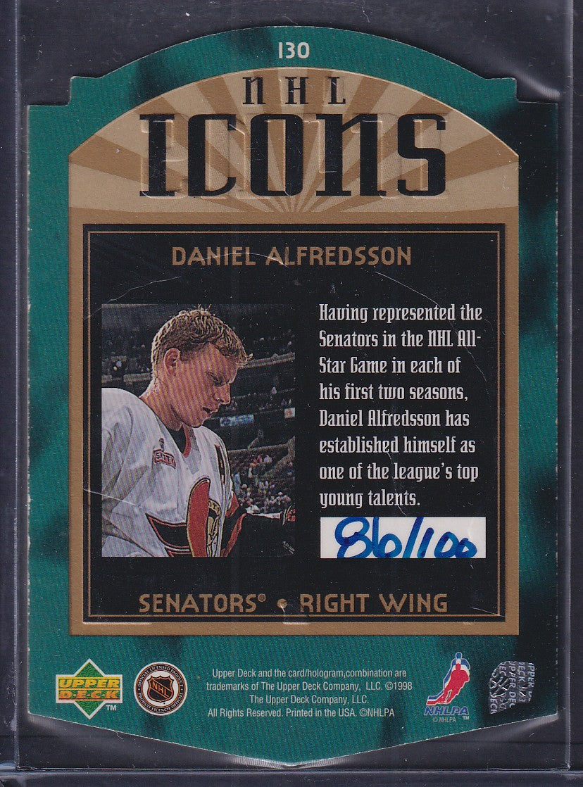 DANIEL ALFREDSSON - 1997 SP Authentic NHL Icons Die Cut #130, /100