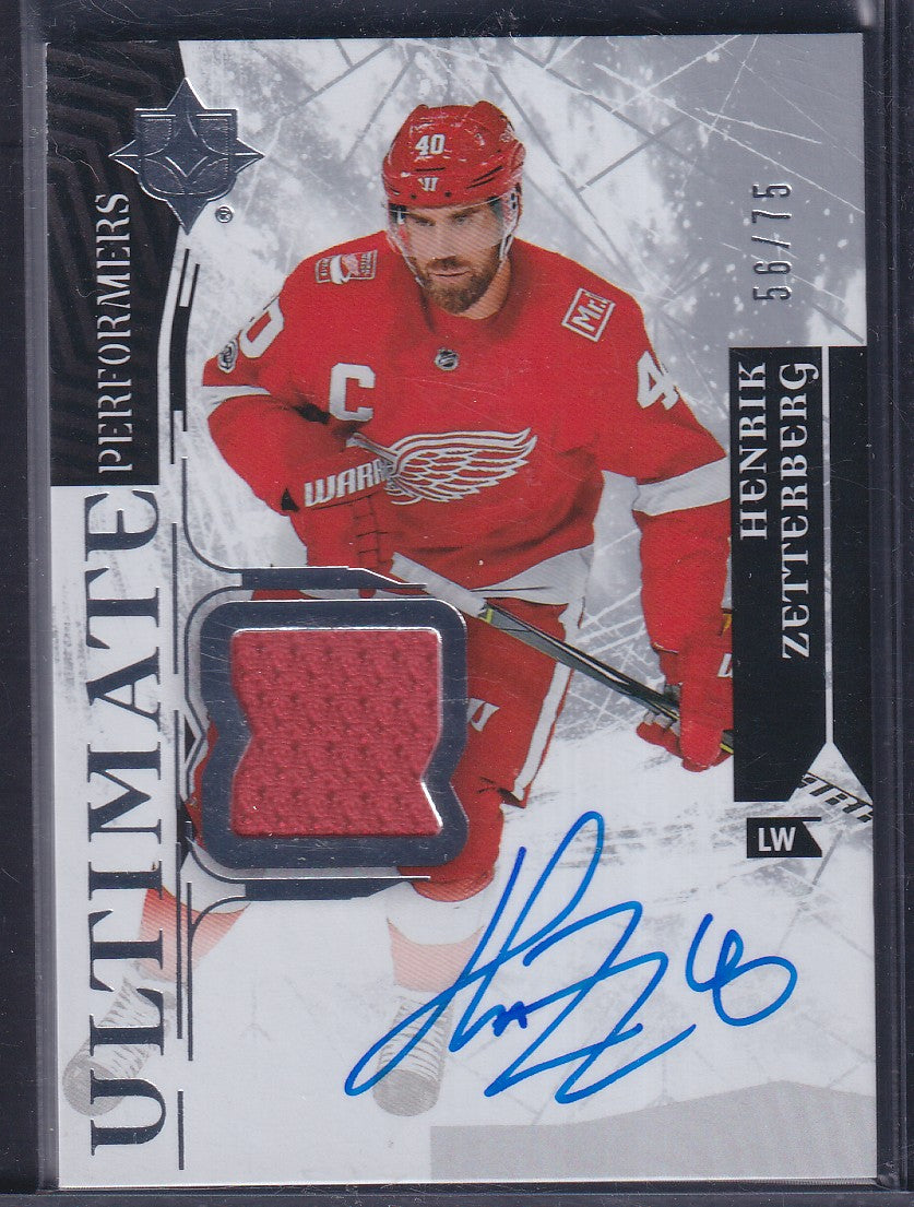 HENRIK ZETTERBERG - 2017 Upper Deck Ultimate Performers Auto Patch #SUP-HZ, /75