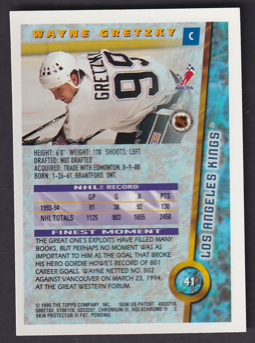 WAYNE GRETZKY - 1994 Topps Finest REFRACTOR #41