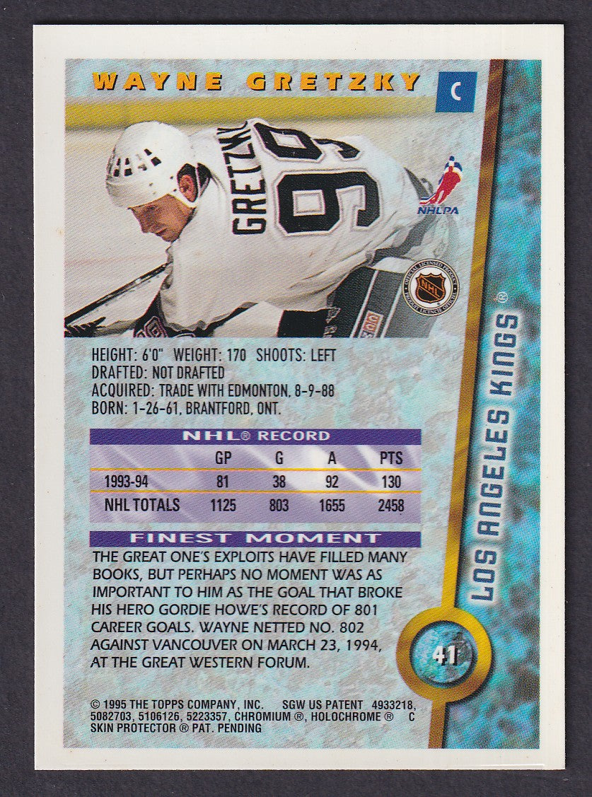 WAYNE GRETZKY - 1994 Topps Finest REFRACTOR #41