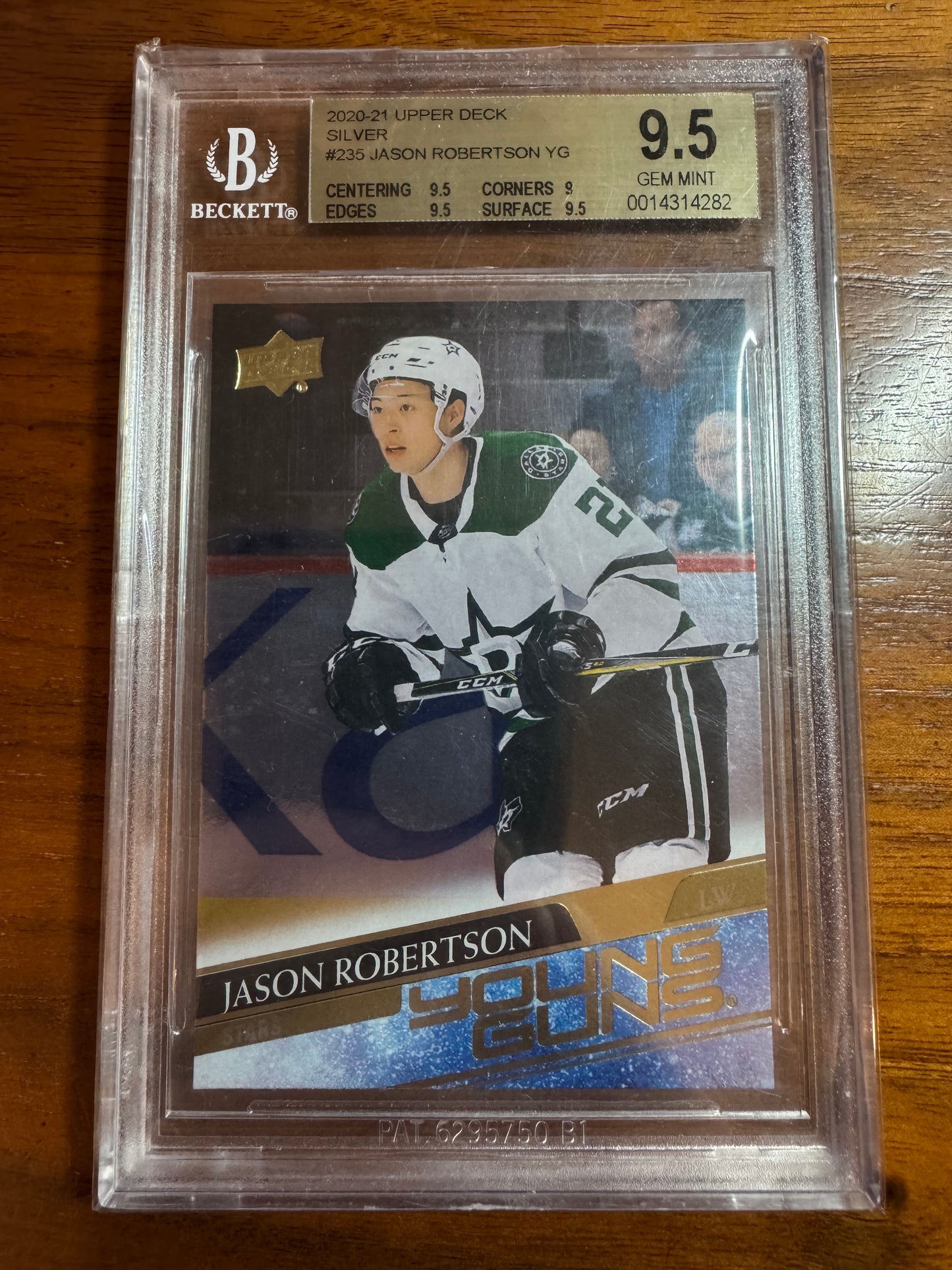 JASON ROBERTSON - 2020 Upper Deck Young Guns SILVER FOIL #235, BGS 9.5