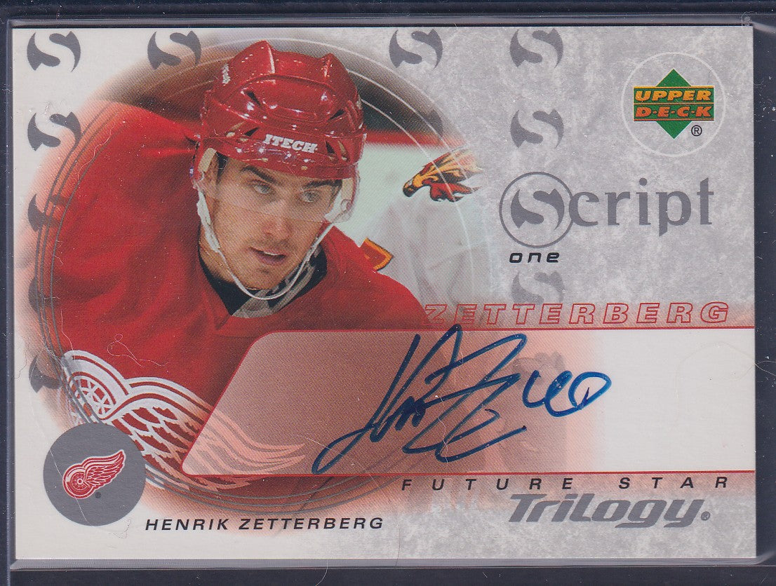 HENRIK ZETTERBERG - 2003 Upper Deck Trilogy Script One Auto Future Star #S1-HZ