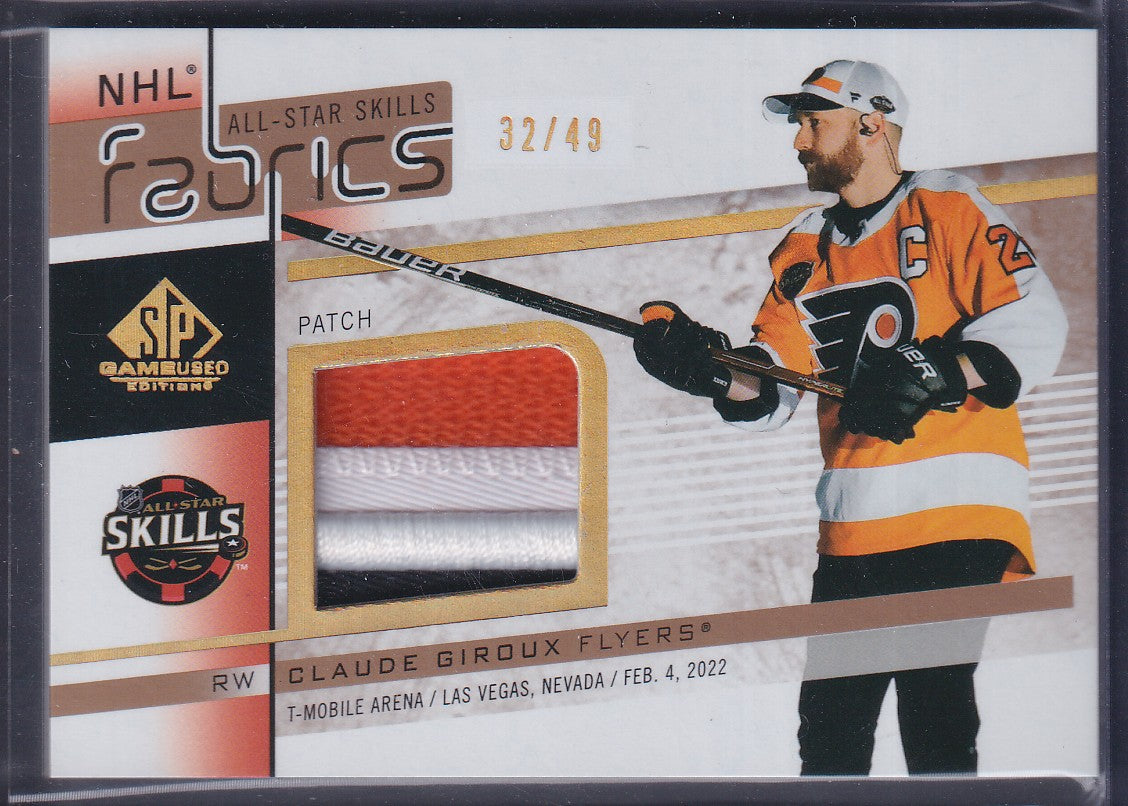 CLAUDE GIROUX - 2022 SP Game Used NHL Fabrics All Star Skills Patch #AS-12, /49