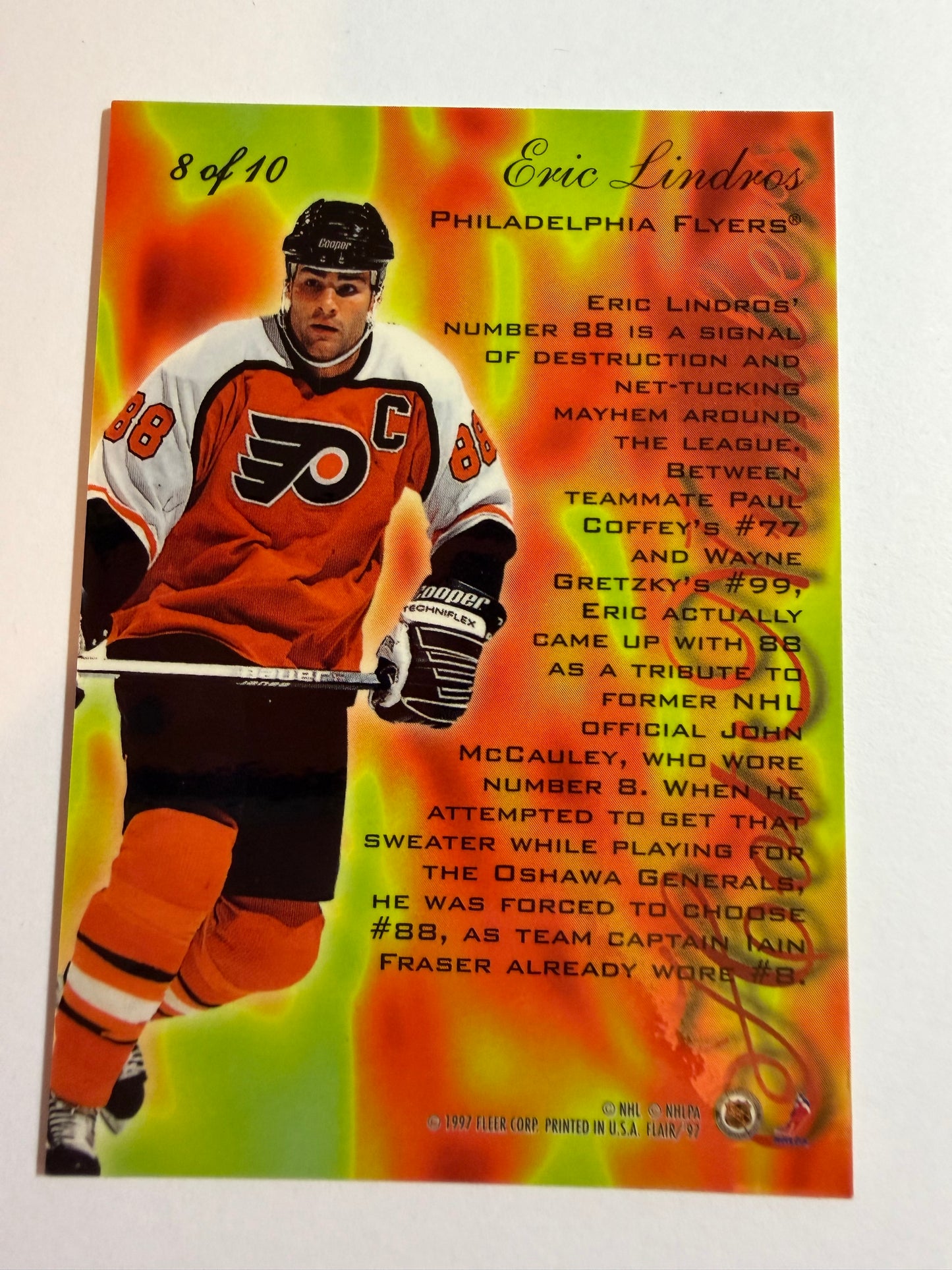 ERIC LINDROS - 1996 Flair Hot Numbers #8