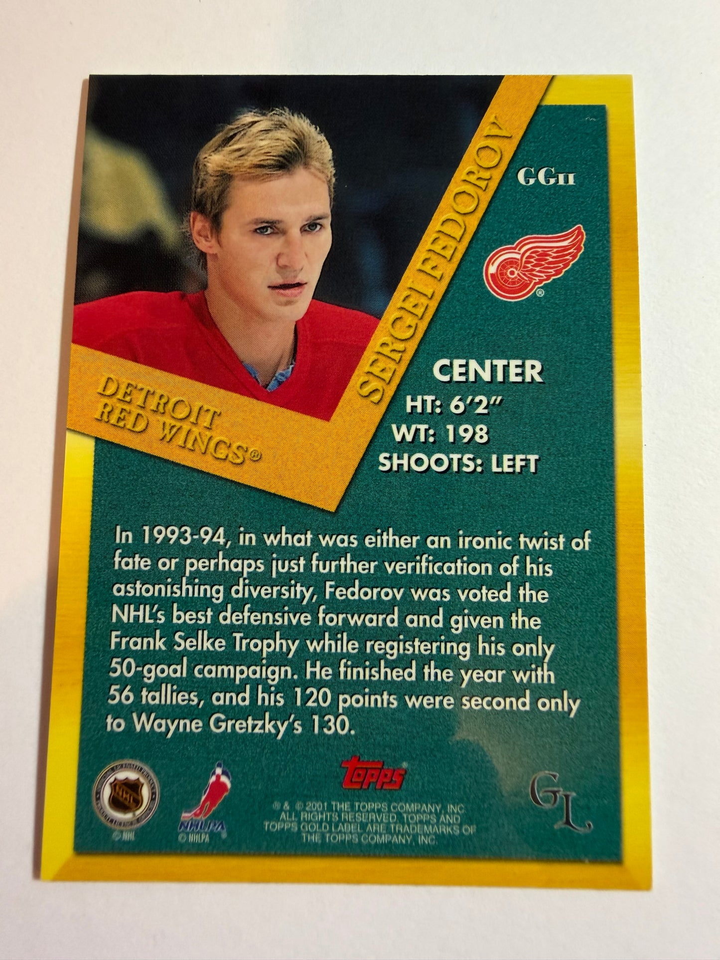 SERGEI FEDOROV - 2000 Topps Gold Label Golden Greats (Corner) #GGII