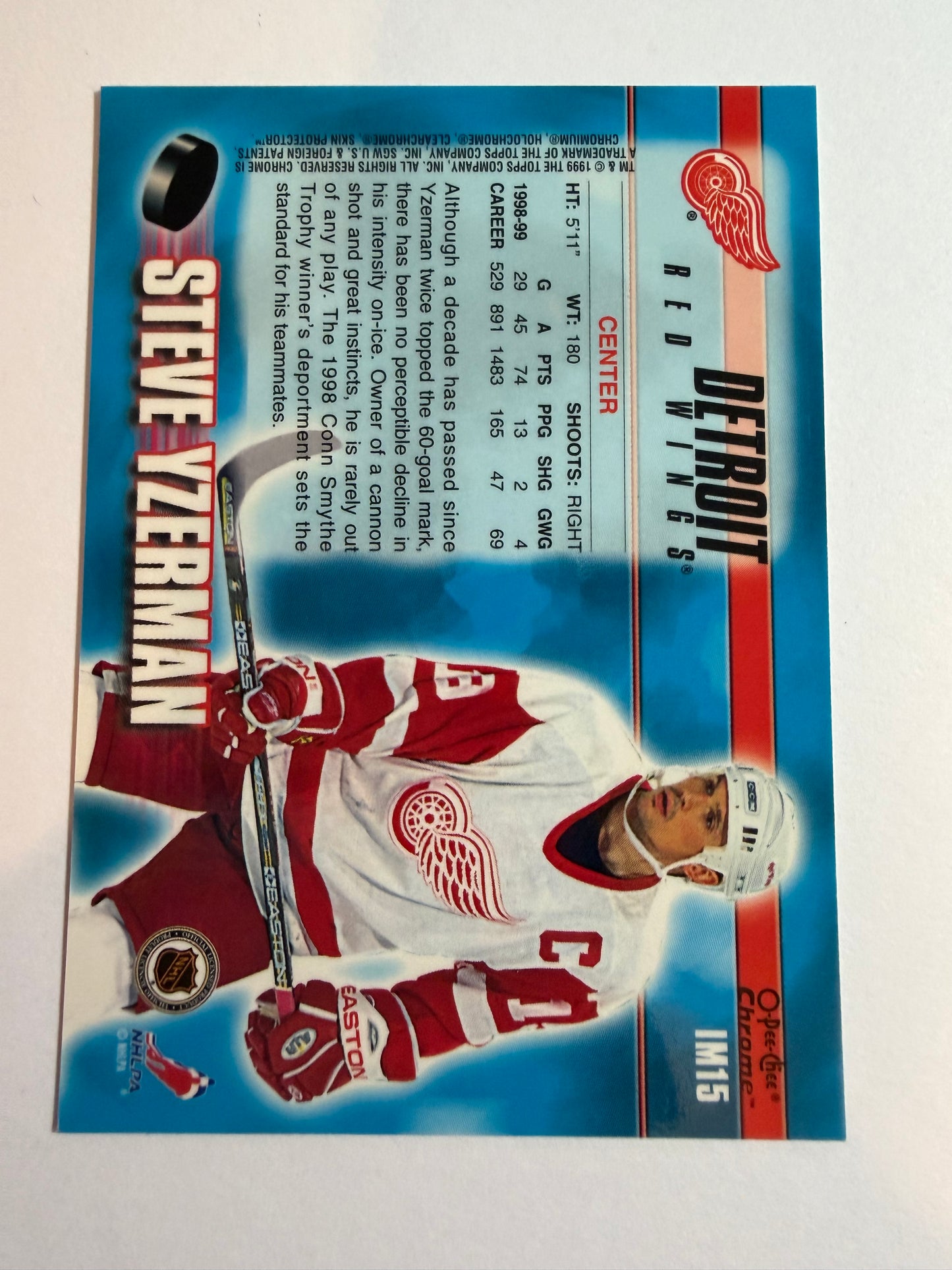 STEVE YZERMAN - 1999 O-Pee-Chee Chrome Ice Masters #IM15