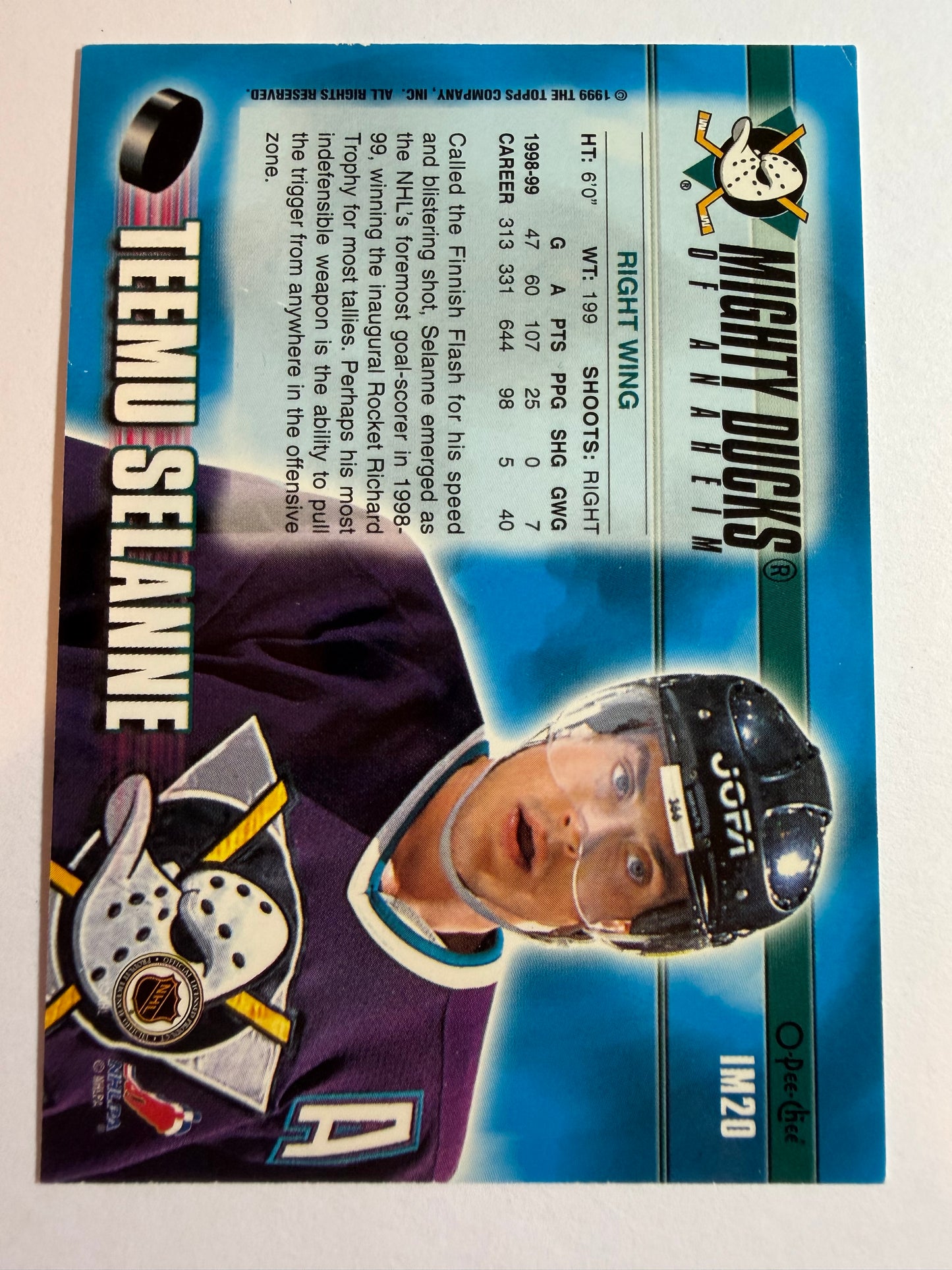 TEEMU SELANNE - 1999 O-Pee-Chee Ice Masters #IM20