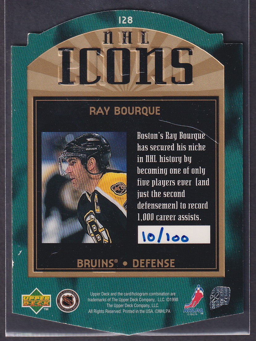 RAY BOURQUE - 1997 Upper Deck SP Authentic NHL Icons Die Cut #128, 10/100