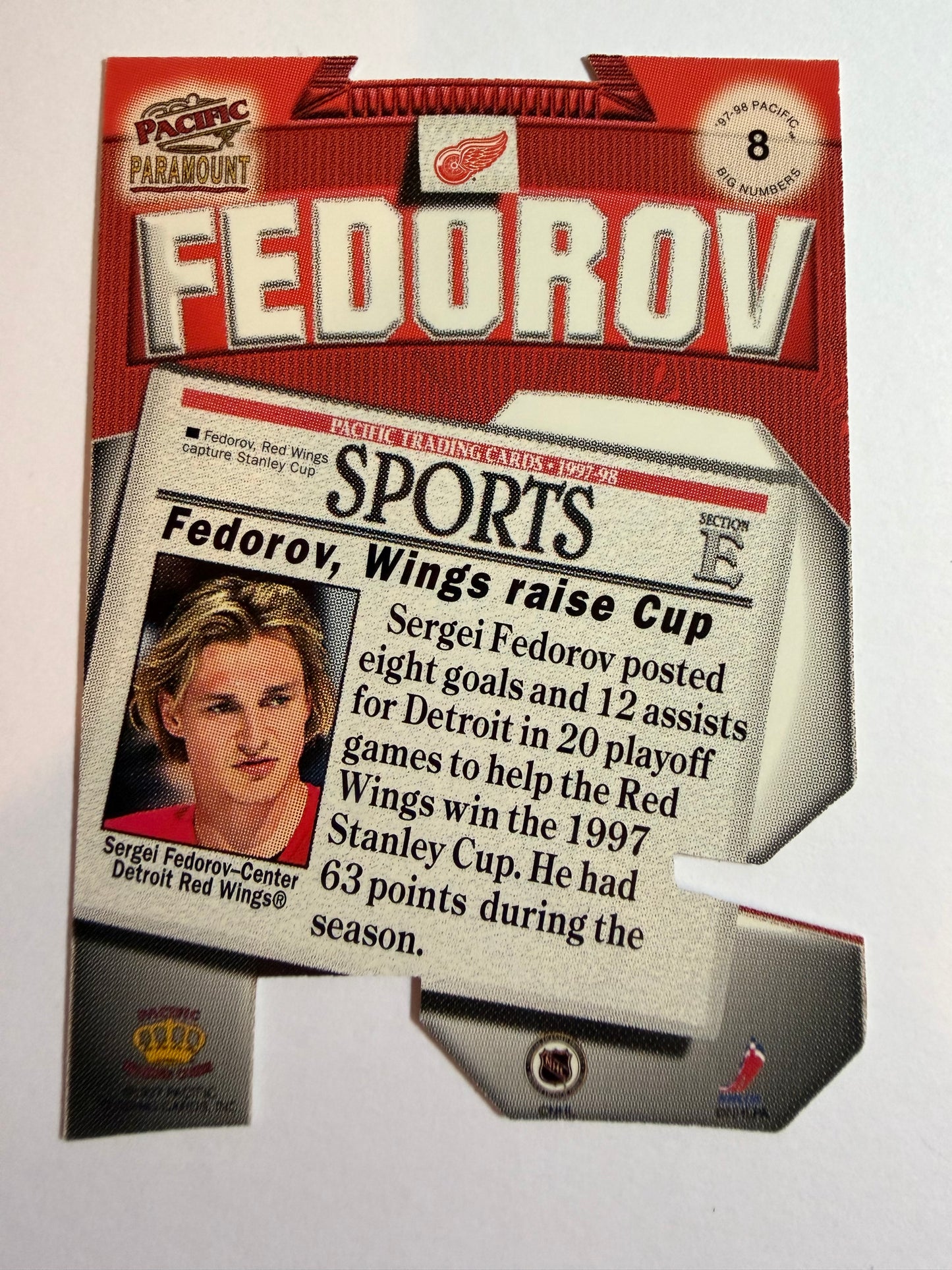 SERGEI FEDOROV - 1997 Pacific Paramount Big Numbers #8