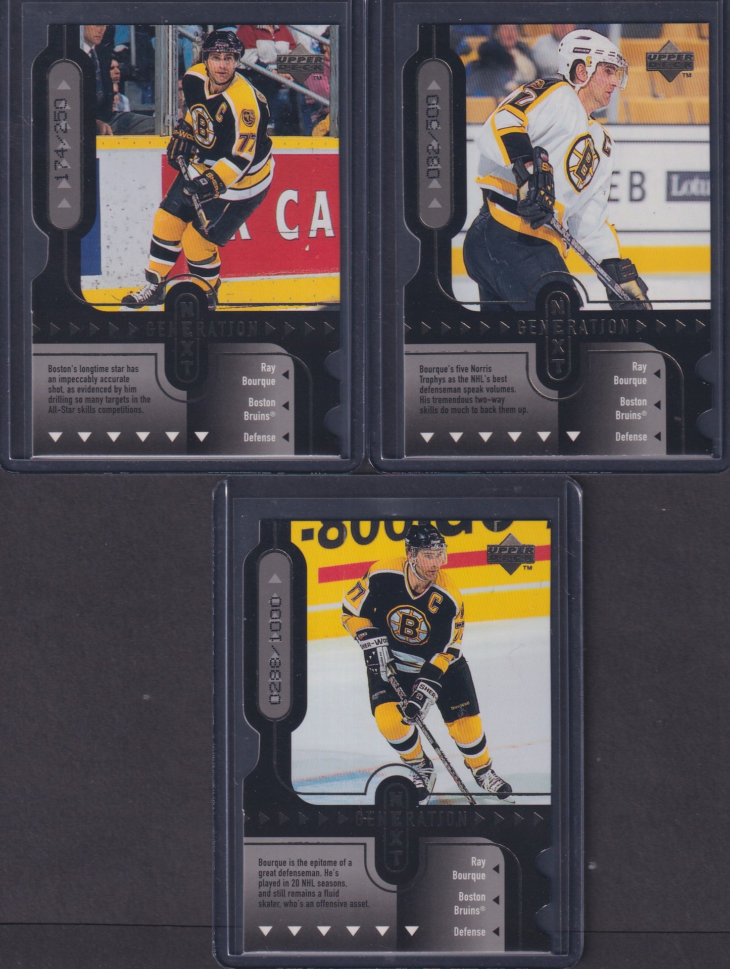 RAY BOURQUE / Poti, Ohlund, Brewer - 1998 UD Next Generation /250, 500, 1000
