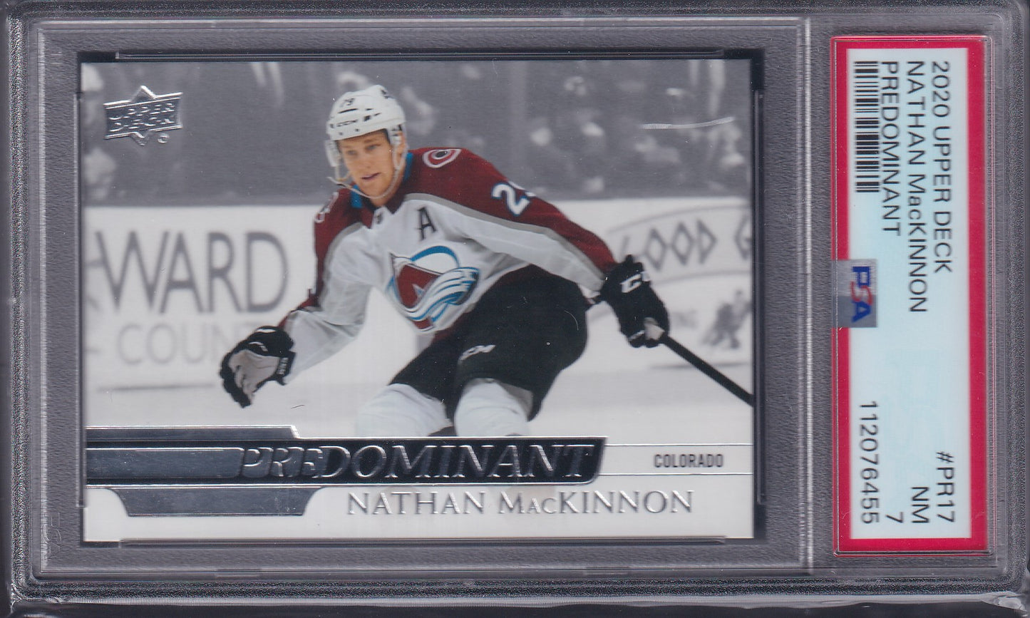 NATHAN MACKINNON - 2020 Upper Deck Predominant #PR-17, PSA 7