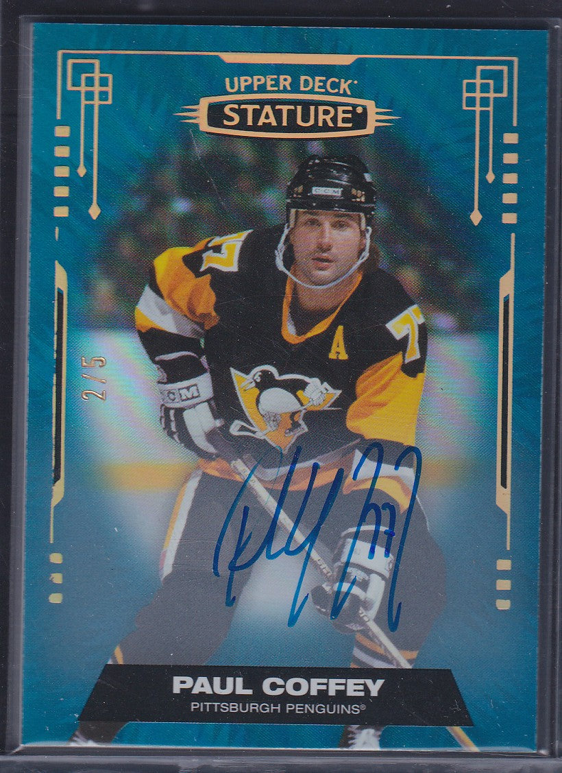 PAUL COFFEY - 2021 Upper Deck Stature Auto #86, /5