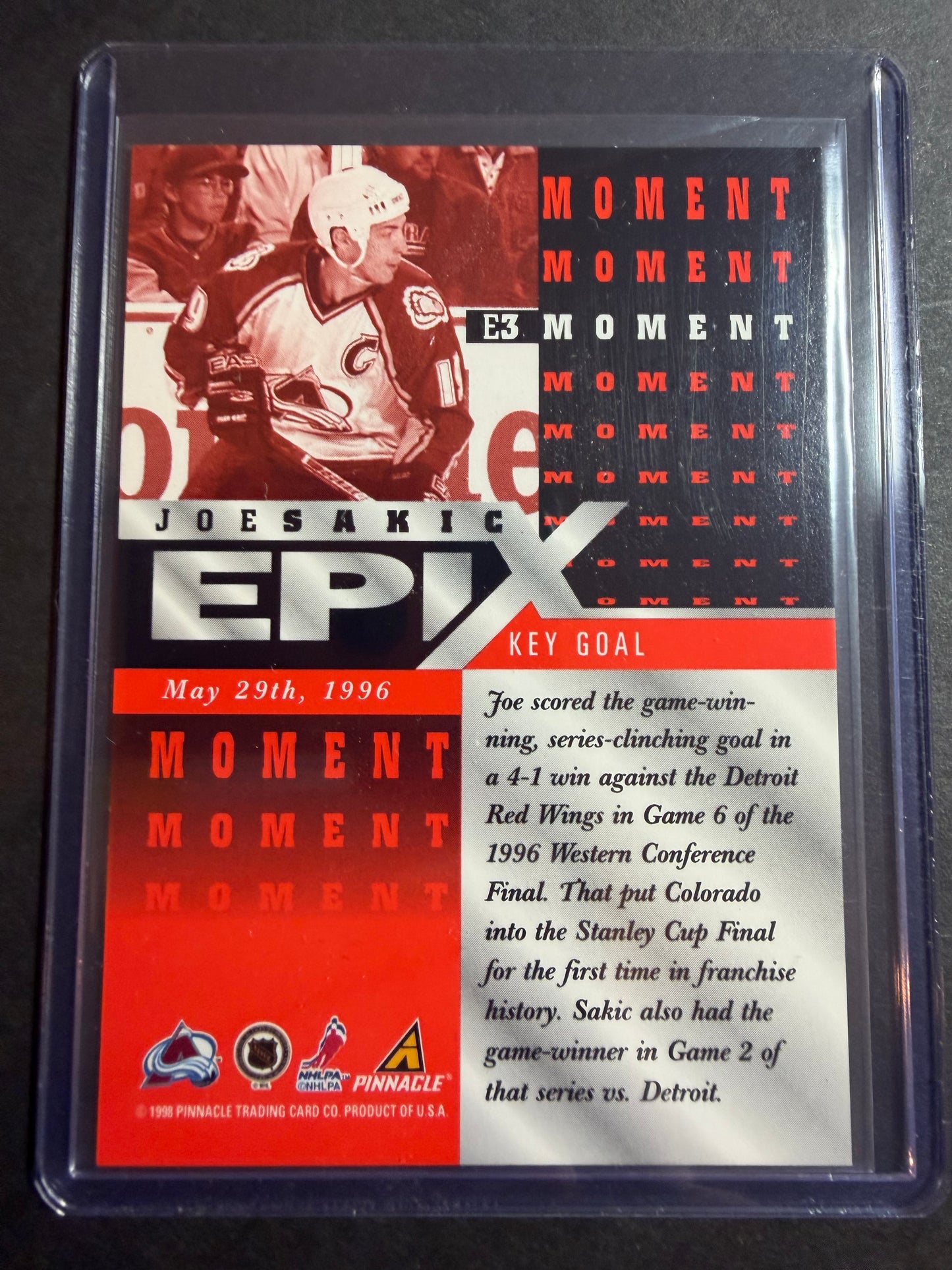 JOE SAKIC - 1997 Pinnacle Epix COMPLETE SET, w/ Moment, Season, Game, Play