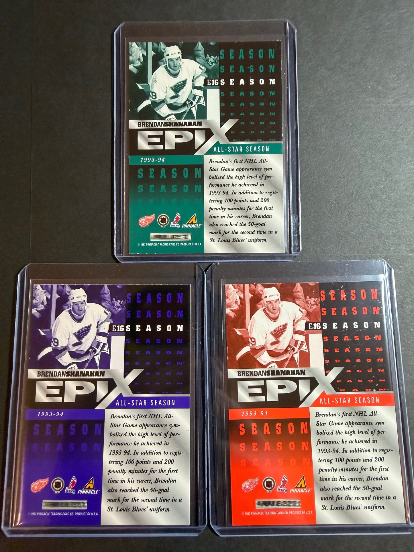 BRENDAN SHANAHAN 1997 Pinnacle Epix COMPLETE SET, w/ Moment, Season, Game, Play