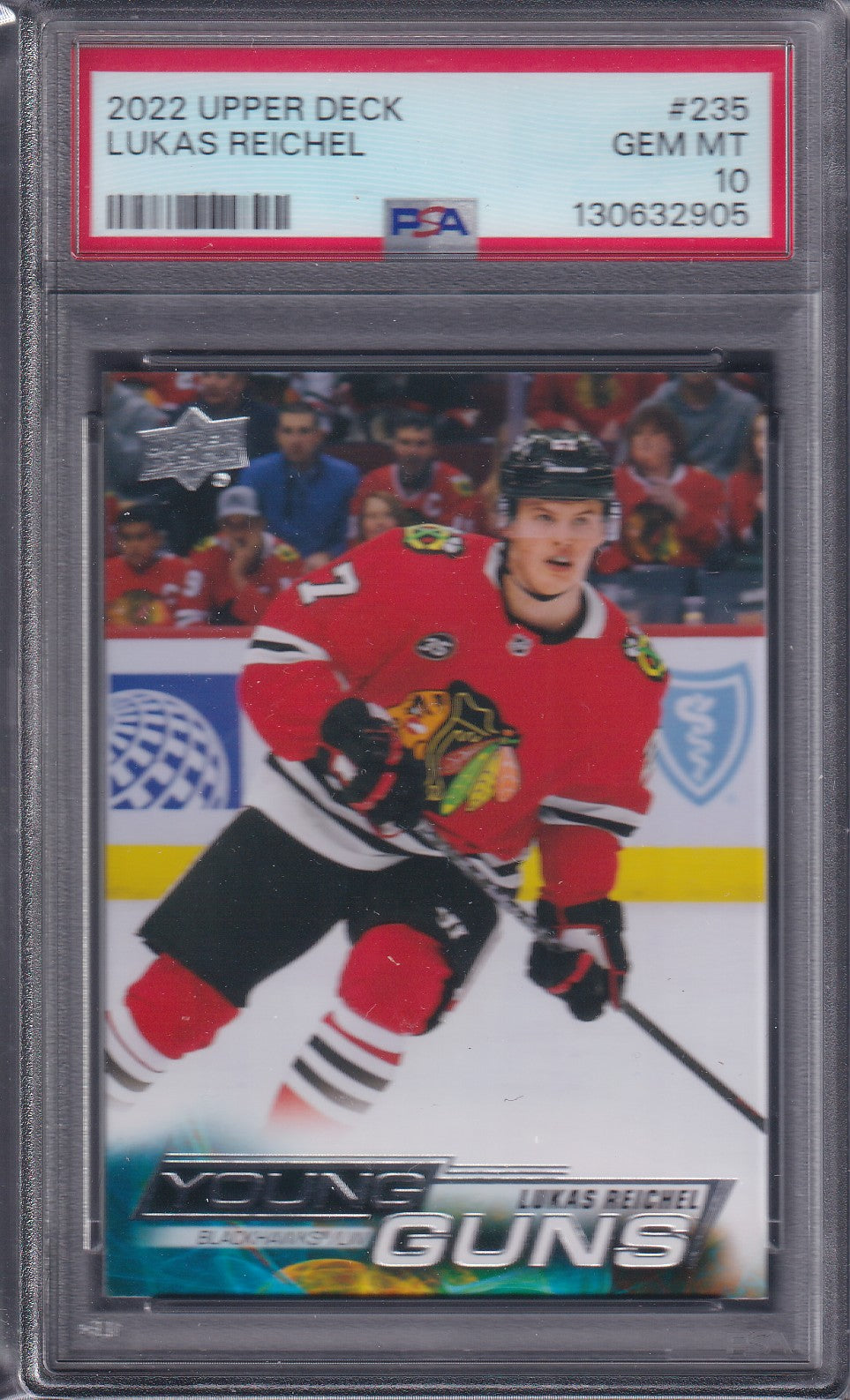 LUCKAS REICHEL - 2022 Upper Deck Young Guns #235, PSA 10