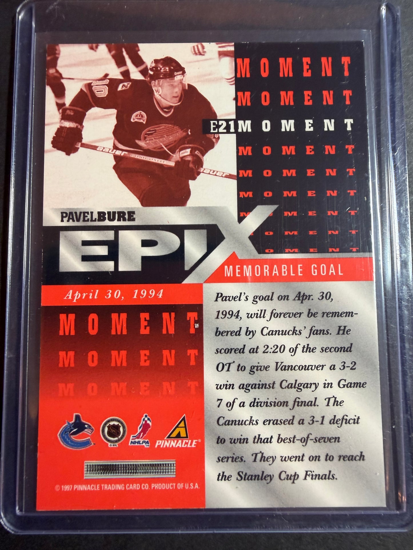 PAVEL BURE - 1997 Pinnacle Epix COMPLETE SET, w/ Moment, Season, Game, Play