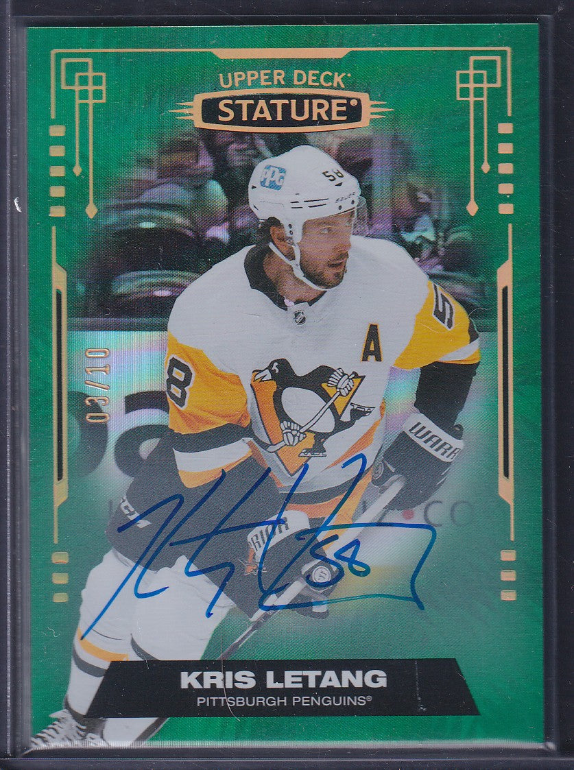 KRIS LETANG - 2021 Upper Deck Stature Auto #57, /10