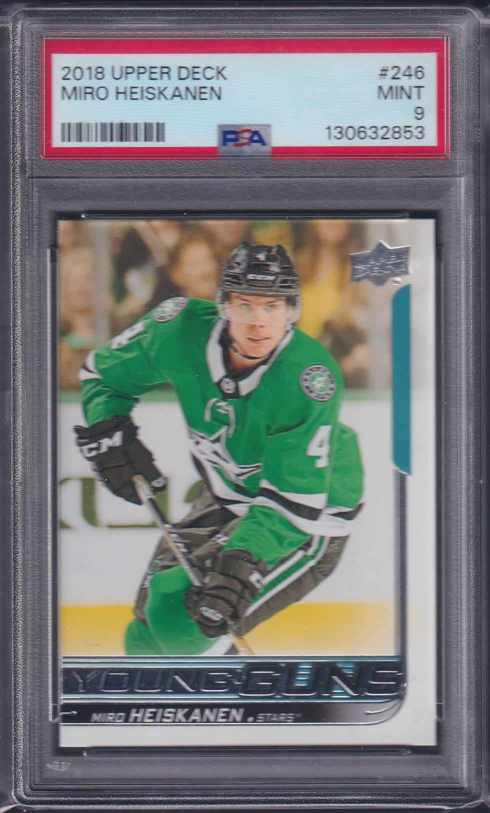 MIRO HEISKANEN - 2018 Upper Deck Young Guns #246, PSA 9