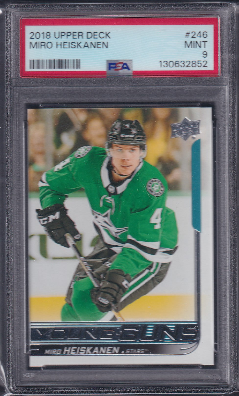 MIRO HEISKANEN - 2018 Upper Deck Young Guns #246, PSA 9