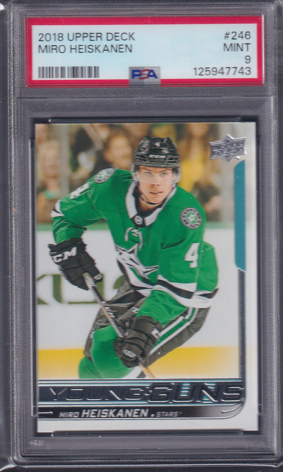 MIRO HEISKANEN - 2018 Upper Deck Young Guns #246, PSA 9