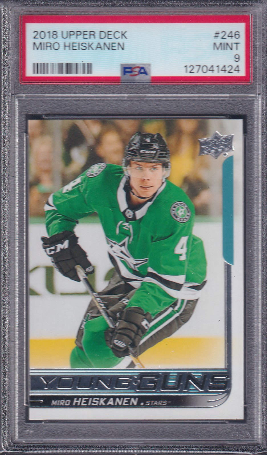 MIRO HEISKANEN - 2018 Upper Deck Young Guns #246, PSA 9