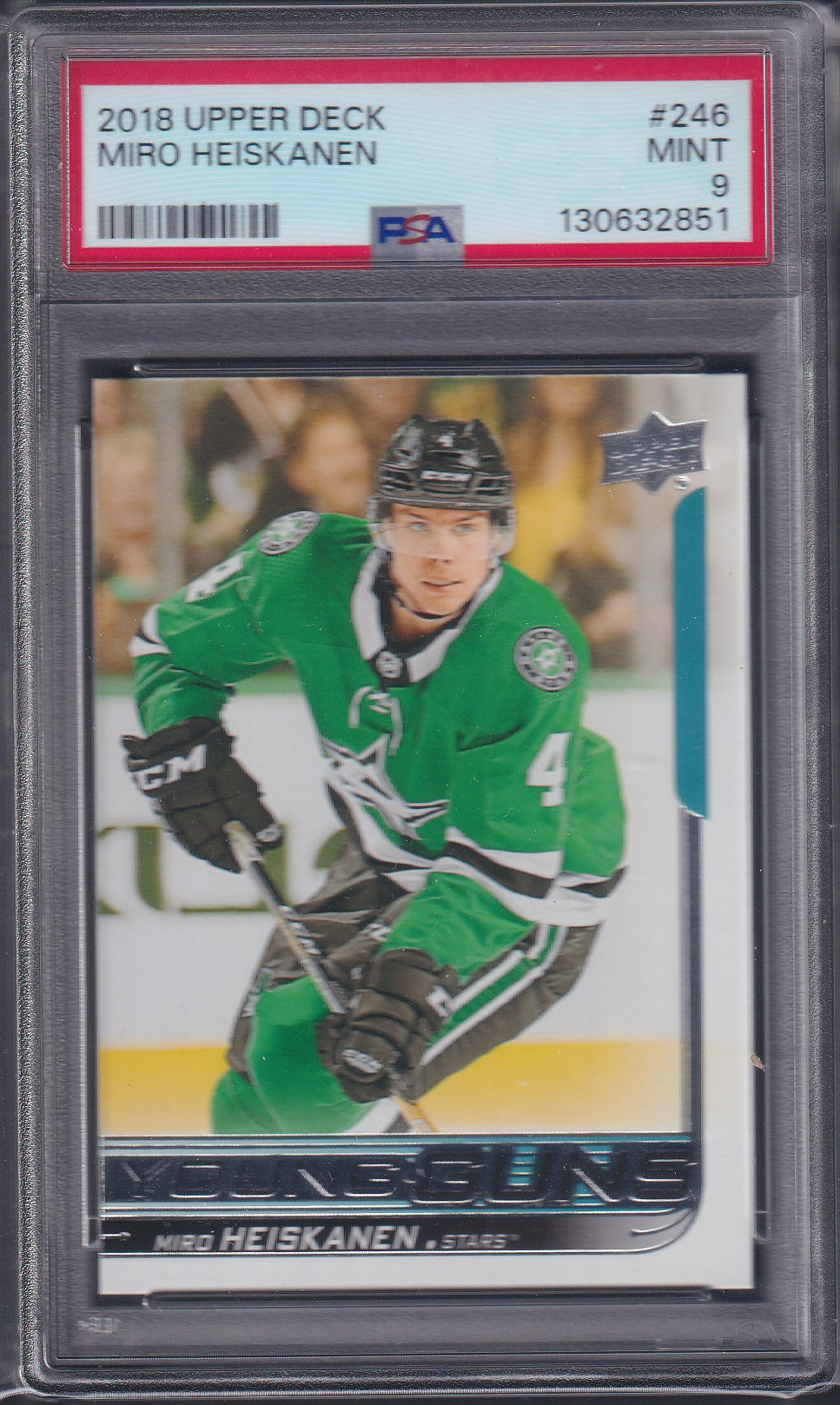 MIRO HEISKANEN - 2018 Upper Deck Young Guns #246, PSA 9