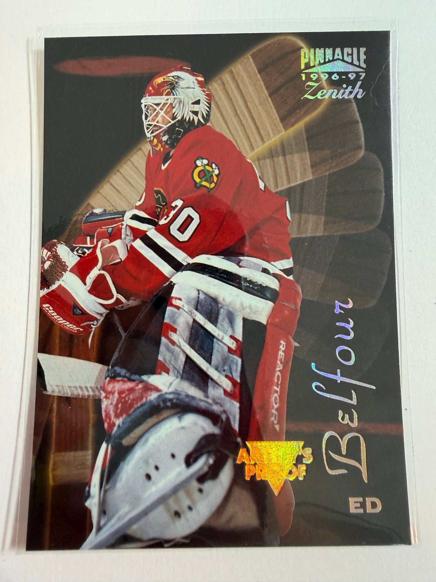 ED BELFOUR - 1996 Pinnacle Zenith Artist's Proof #25