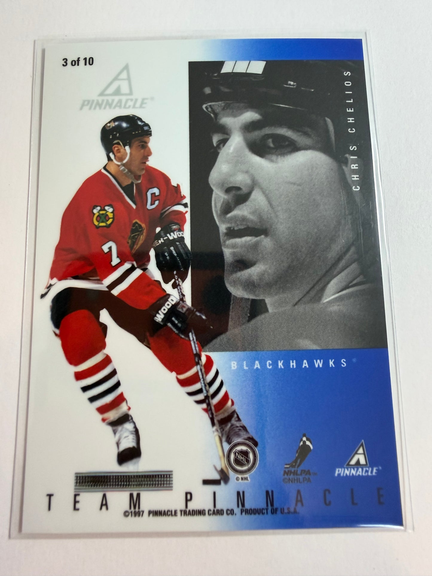 LEETCH / CHELIOS - 1997 Team Pinnacle Mirror REFRACTOR Parallel #3, SSP