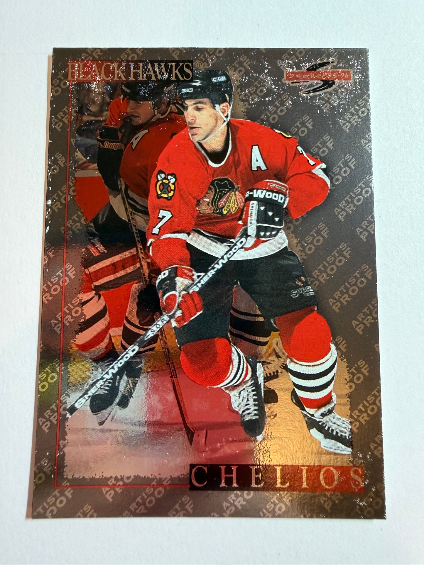 CHRIS CHELIOS - 1995 Pinnacle Score Black Ice Artist's Proof #3