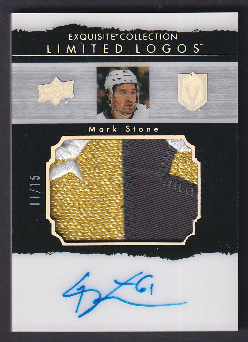 MARK STONE - 2022 UD Exquisite Limited Logos Auto Patch #LLT-MS, /15