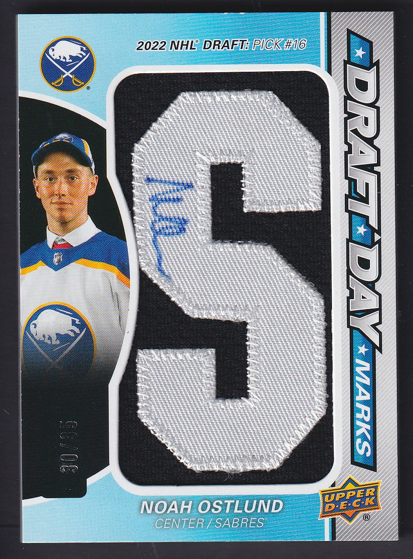 NOAH OSTLUND - 2025 SP Game Used Draft Day Marks Auto S #DDM-NO, /35