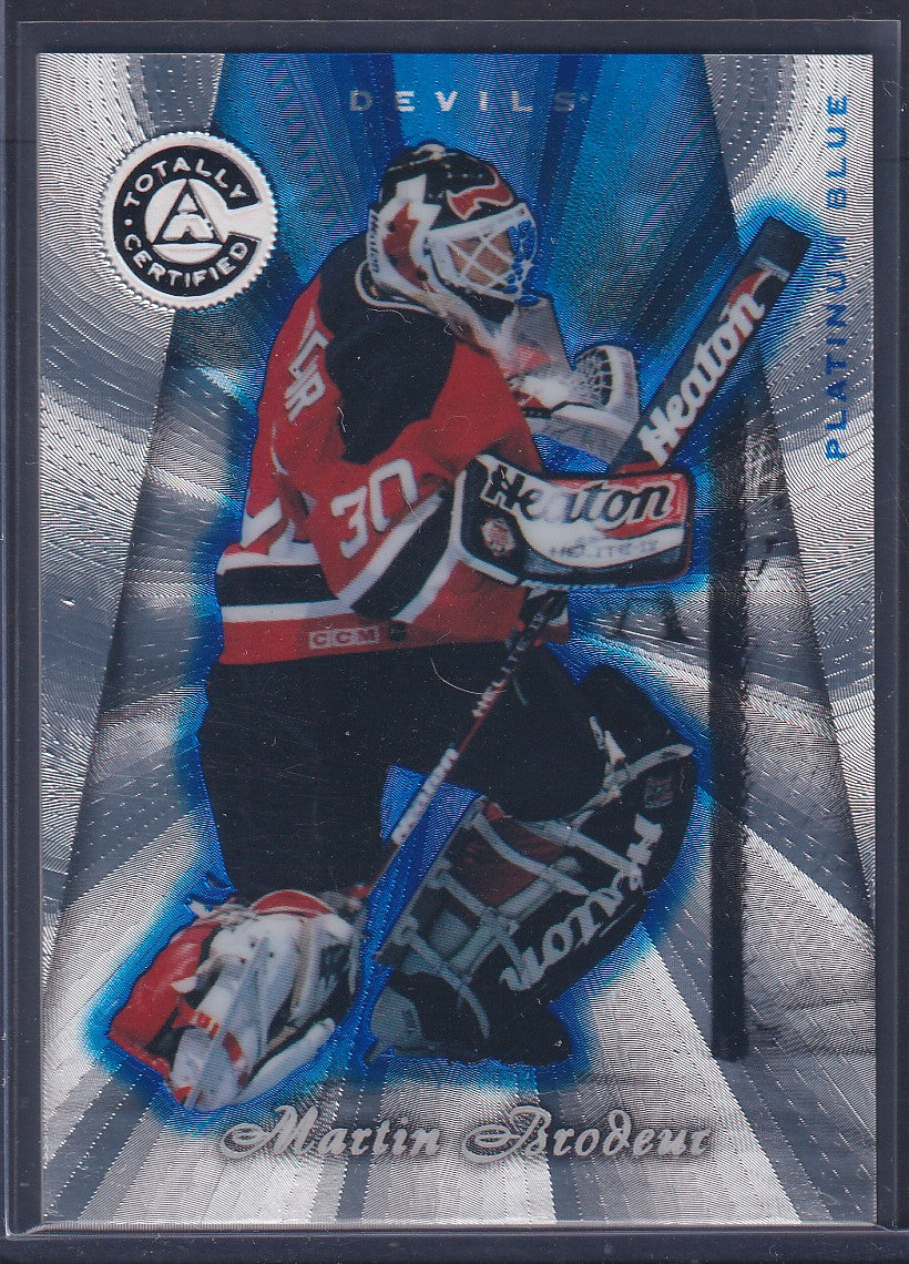 MARTIN BRODEUR - 1997 Pinnacle Totally Certified PLATINUM BLUE #3, /2599
