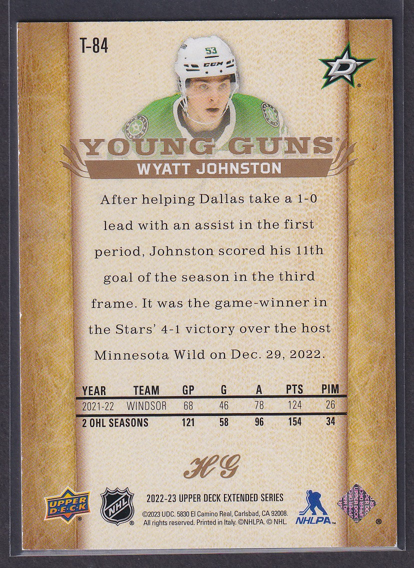 WYATT JOHNSTON - 2022 Upper Deck Young Guns Retro HIGH GLOSS #T-84, /10
