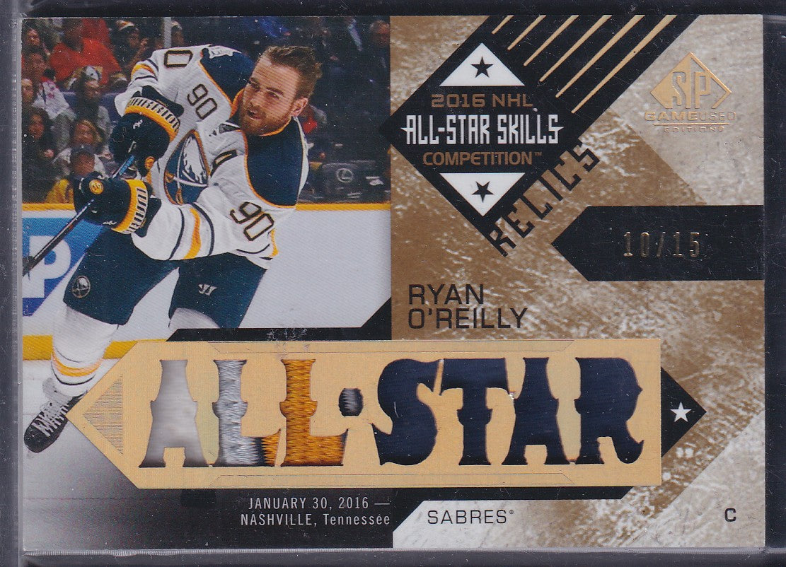 RYAN O'REILLY - 2016 SP Game Used All Star Skills Patch #ASB-RO, /15