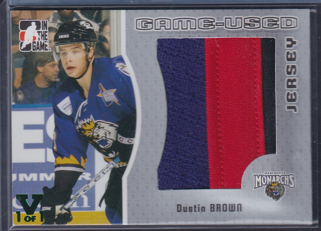 DUSTIN BROWN - 2005 In The Game Game Used Jersey Silver #GUJ-17, /100