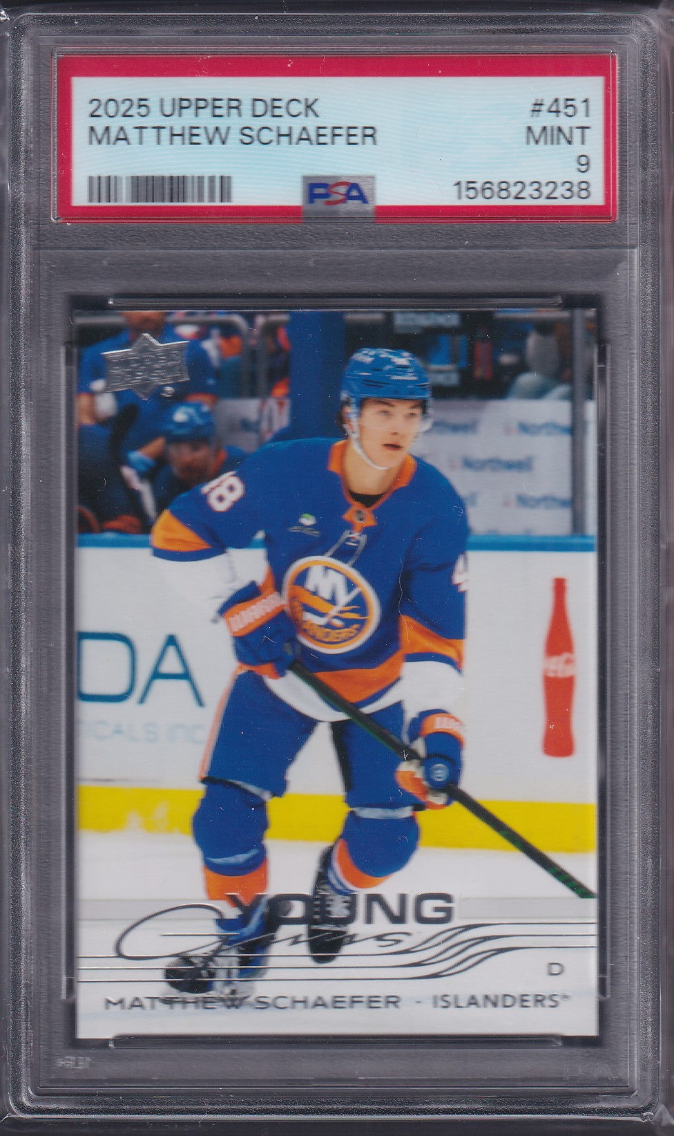 MATTHEW SCHAEFER - 2025 Upper Deck Young Guns #451, PSA 9