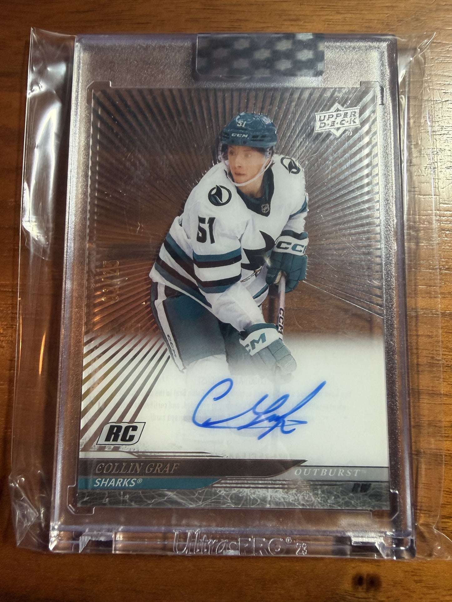 COLLIN GRAF - 2024 UD Clear Cut Rookie Auto SILVER OUTBURST #CC-GR, /25