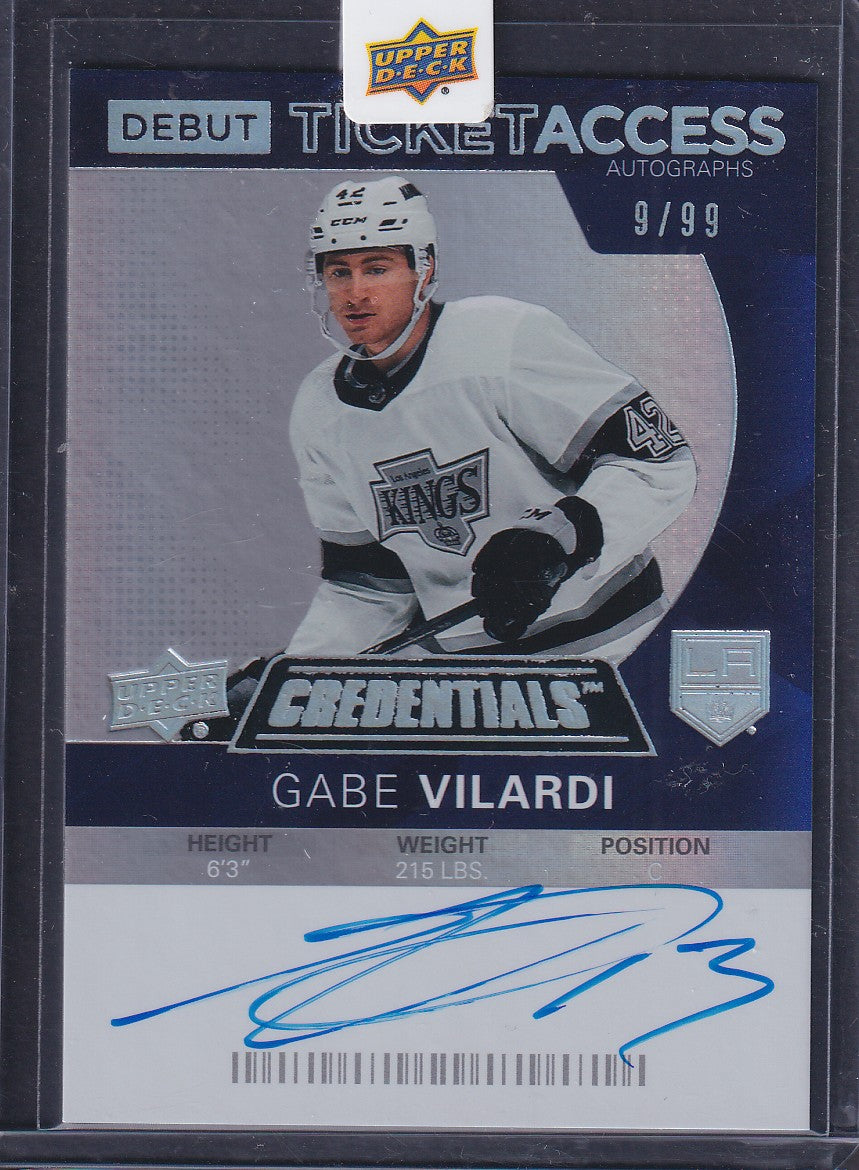 GABE VILARDI - 2020 Upper Deck Credentials Debut Ticket Access Auto #DTAA-GV /99