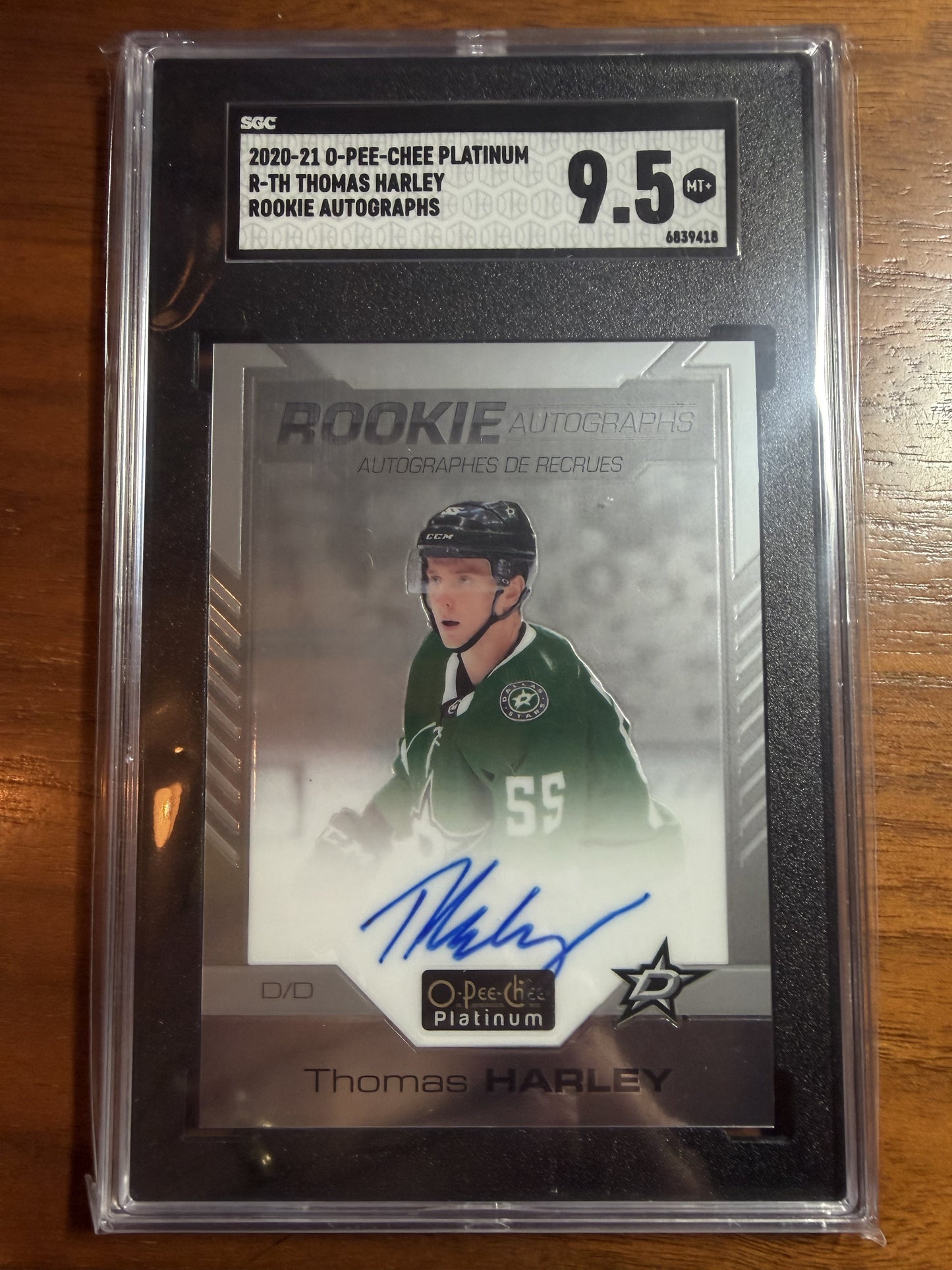THOMAS HARLEY - 2020 OPC Platinum Rookie Autographs #R-TH, SGC 9.5