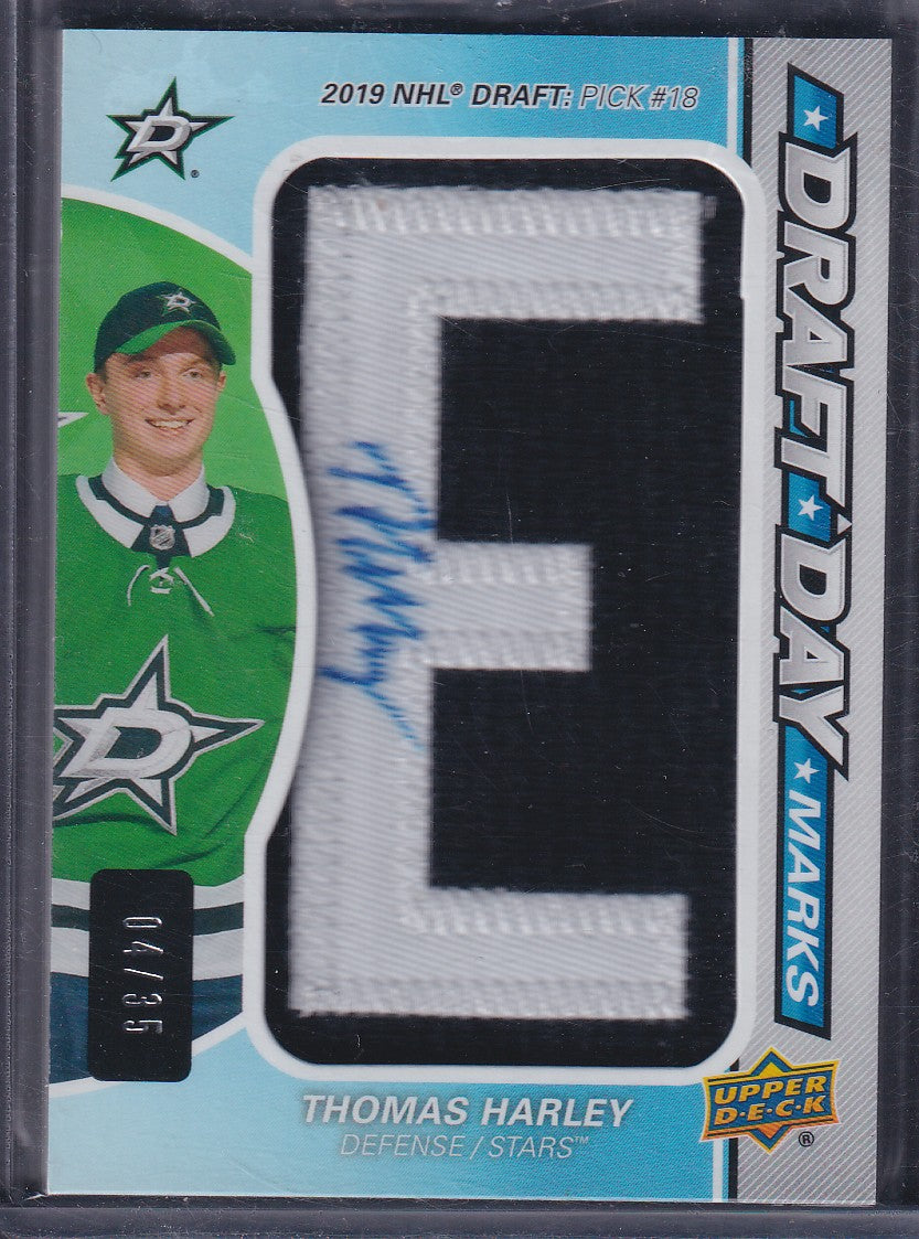 THOMAS HARLEY - 2020 Upper Deck SP Game Used Draft Day Marks Auto E #DDM-TH, /35